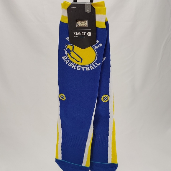 NWT Stance x NBA Golden State WARRIORS HWC WARMUP CREW Socks Size L - Picture 11 of 12